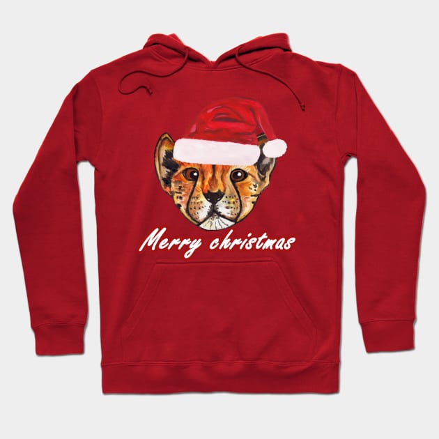 Christmas cheetah Hoodie by deadblackpony